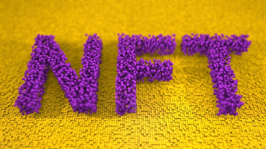 NFT Non-Fungible Tokens or NFTs are unique digital assets that caot be replicated underpied by blockchain technology - 3D Illustration Rendering